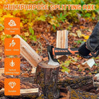 Wood Splitting Maul 15" - 2.25 lb. Splitter Maul, Firewood Camp Axe, Shock Absorbing Anti-Slip Handle - Splits Wood Better Than Camp Axe or Hatchet - Kindling Splitter