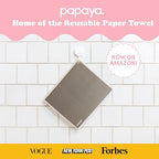 Papaya Reusable Paper Towels, Premium Swedish Dishcloths with Hook, Non-Scratch Reusable Paper Towel, 1 Sheet Replaces 17 Rolls - 2 Sheets, 1 Hook