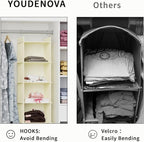 YOUDENOVA Hanging Closet Organizer, 6-Shelf Closet Hanging Shelves, Beige