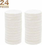 HARFINGTON 24pcs Scrubber Scouring Pads 450 Grits 3 Inch Drill Power Brush Hoop and Loop Surface Conditioning Disc Drill Scuffing Disc Scrub Pads for Home Kitchen Cleaning, White