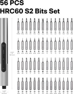 HOTO SNAPBLOQ™ S-A01 3.7V Electric Screwdriver with 56 Bits & 3 Torque Settings, Precision Screwdriver Set, 250RPM, LED Light, Lock Pick Set, Repair Tool Kit for Electronics, Door Bell, Watch