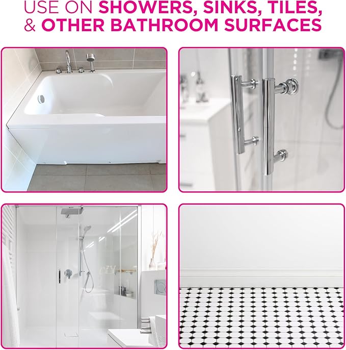 The Pink Stuff Miracle Daily Shower & Shine Spray – 30oz Bathroom Cleaner for Glass, Tile, Mirrors & Chrome – Prevents Soap Scum & Watermarks – No Rinse Spray & Leave Formula