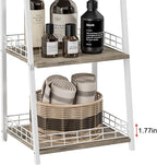 keomaisyto 3-Tier Small Bathroom Shelves with Drawer, Floor Storage Shelf, Small Bathroom Stand Rack, Freestanding Ladder Shelf for Living Room Bedroom, White