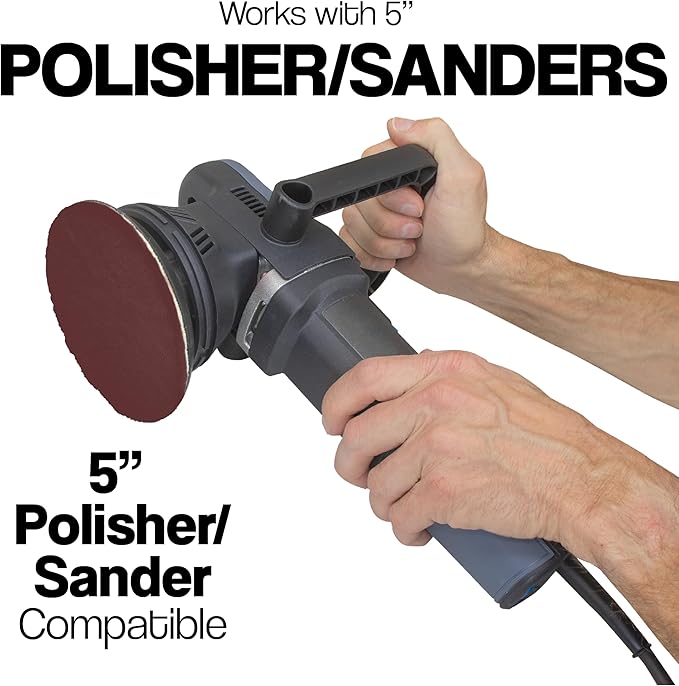 5" Abrasive Pad Hook & Loop Round Non-Woven Discs for Wood, Metal, Scuff Sanding Between Coats of Finish/Paint, Rust Removal, Deburring, Clean Metal, Medium Scuff Pads - 320 Grit - 10 Pack (Maroon)