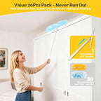 AIDELY 6 FT Extendable Duster Handle with 20 Pcs Refills, Heavy Duty Starter Kit Compatible with Swiffer, Disposable Microfiber Dusting Pads for Ceiling, Fan, Window & Hard to Reach Areas Cleaning