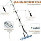 Thatch Rake,15" Lawn Dethatcher Rakes,Dead Grass Remover,Manual Dethatching Rake with Adjustable Length Handle,Scarifier Rake,Thatching Rakes for Lawns Grass Loosening Soil