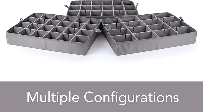 Covermates Keepsakes - Adjustable Zip-Top Storage Box - Configurable FlexGrid Compartments - Heavy Duty Polyester- Reinforced Handles - Stackable Design - Indoor Storage, Beige Heather