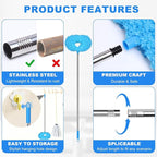 Storystore Ceiling Fan Cleaner Duster - Adjustable Duster with Extension Pole,Dusters for Cleaning Fan Blade, Walls and Cobweb (Round / 4Claw)