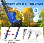 Rake for Leaves: Adjustable Metal Leaf Rake for Lawn, 8-17" Expandable Head,75” Long Handle,Collapsible Heavy Duty Women Kids Garden Rakes for Yard Pine Needles Mulch Grass Debris Gardening Camping