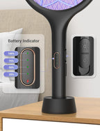 YISSVIC Electric Fly Swatter Bug Zapper Racket 4000V LED Screen Dual Modes Fly Zapper Rechargeable for Indoor Home Office Backyard Patio Camping (Black-2 Pack)