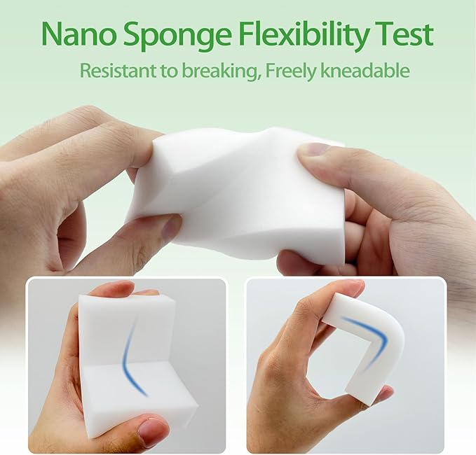 Magic Sponge Erasers, Water-Activated Cleaning Sponge, Multi-Purpose Melamine Foam Cleaner for Kitchen, Bathroom, Walls, Shoes & Car Interior – Durable, Non-Scratch & Reusable (100)
