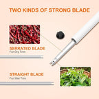 iPower 19inch Trimmer Leaf Bowl Blades Twisted Spin Cut, Sharp Stainless Steel, Include 2 Serrated 2 Straight