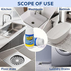 Sink and Drain Cleaner Powder Kit: Fast-Acting Clogged Pipe Opener for Kitchen Bathroom Pipes and Floor Drains - Drain Clog Remover for Routine Home Plumbing Maintenance (400 g)