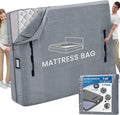 Mattress Bags for Moving and Storage, BETU Full Size Waterproof Mattress Protector Mattress Cover with 8 Heavy Duty Handles and Zipper Extra Thick Moving Supplies for Bed (2 Pack:77x57x13.5 Grey)