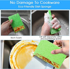 100pcs Kitchen Sponges Bulk Natural Sponges for Dishes Reusable Dish Sponge Scrub Compressed Wood Pulp Sponge Non-Scratch Cleaning Spongefor Kids DIY Kitchen Bathroom Household