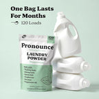 Pronounce Laundry Detergent Powder Alternative | Non-Toxic, Eco-Friendly, Natural for Sensitive Skin, Eczema, and Babies. Stain + Smell Fighting. HE Safe (Peppermint, 120 Loads)