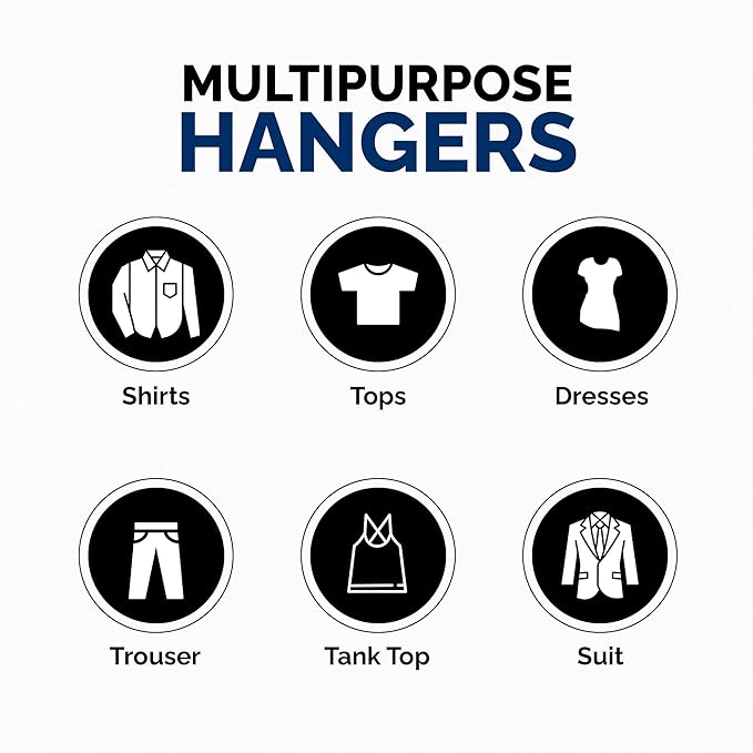 Closetselect Plastic Hangers 50 Pack - Space Saving Clothes Hangers, Made in USA, Durable & Strong Plastic Shirt & Coat Hanger with Notches & Shoulder Grooves, Non-Slip Clothing Hangers | Red Engine