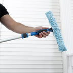 Unger Professional Connect and Clean Total Pro Cleaning Kit, All-in-One Household Window Washing with Streak-Free Results, Includes 12” Squeegee, 14” Scrubber Washer, Telescopic Pole Extends Up to 6’
