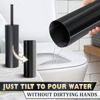 2 PCS Black Toilet Brush and Holder Set - Scratch Resistant Black Toilet Bowl Brush and Holder with Soft Bristles Replaceable Head, Protection from Splashes, and Compact Design - for Cleaning
