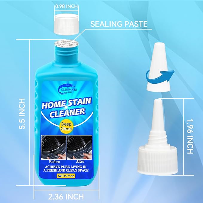 Househould Cleaning Gel, 5 Fl Oz Washing Machine Cleaner for Bathrooms, Showers, Washing Machines, Grime, Grunk and Tiles, Thick Gel Formula Targets Tough Stains and Odors