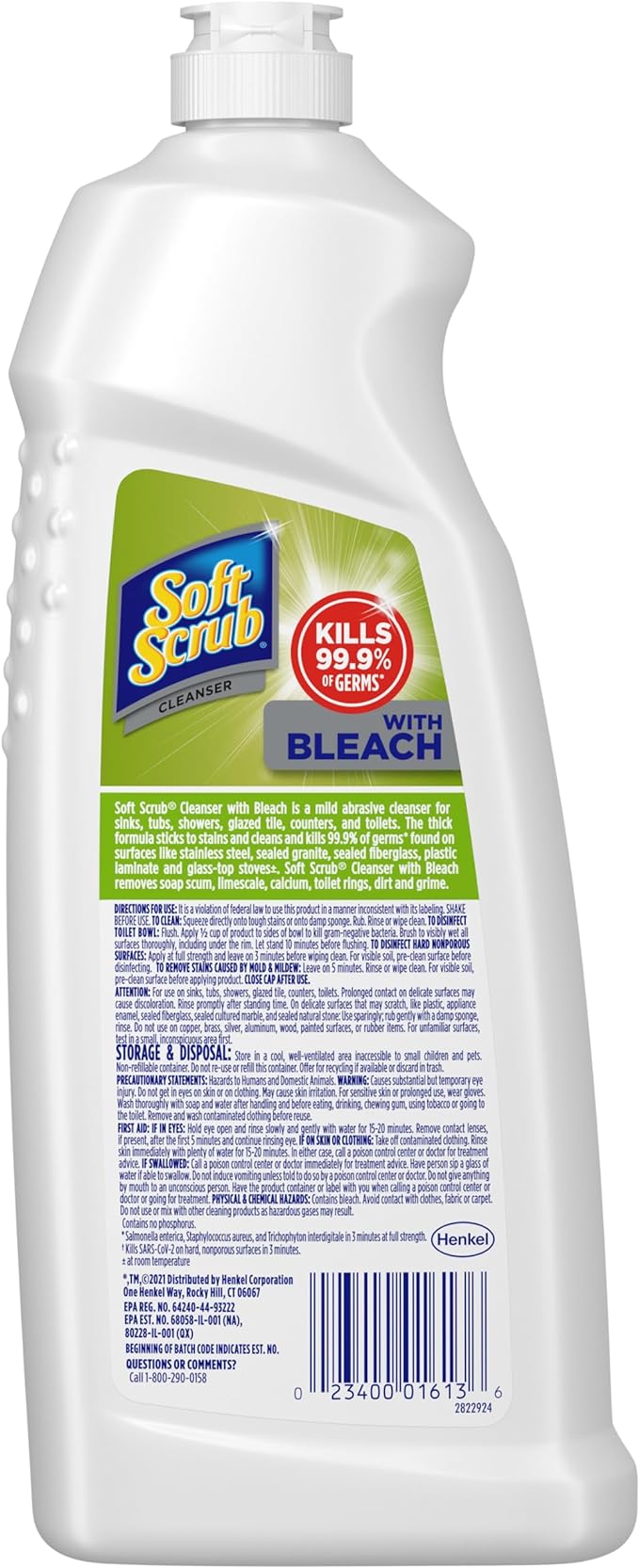 Soft Scrub Antibacterial Cleaner with Bleach Surface Cleanser, 36 Ounce (Pack of 6)