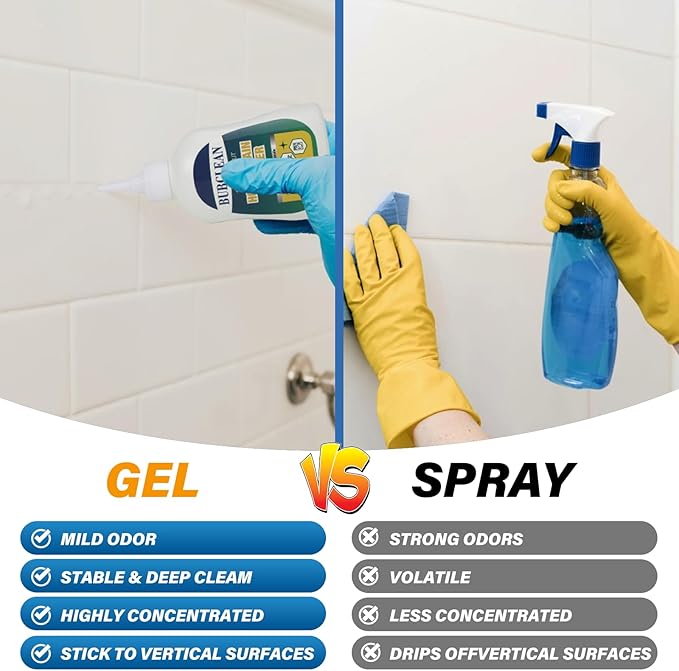 Home Stain Remover Gel Cleaner, Heavy Duty Black Surface Stain Cleaner for Washing Machine, Bathroom Grout, Shower, Bathtub, Tile, Fridge Rubber, Kitchen Sinks, 1 Pack