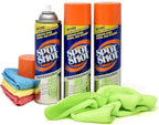 Spot Shot 18 oz Professional Carpet Stain Remover 3 Pack, and 4 UBEN Microfiber 12x12 Cleaning Cloths Included
