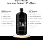 Laundry Liquid Detergent (Velvet Cherry) - 32 Oz Laundry Perfume Bottle for Men & Women, Stain & Odor Remover, Deep Clean, Long-Lasting Fragrance and Freshness for All Fabrics