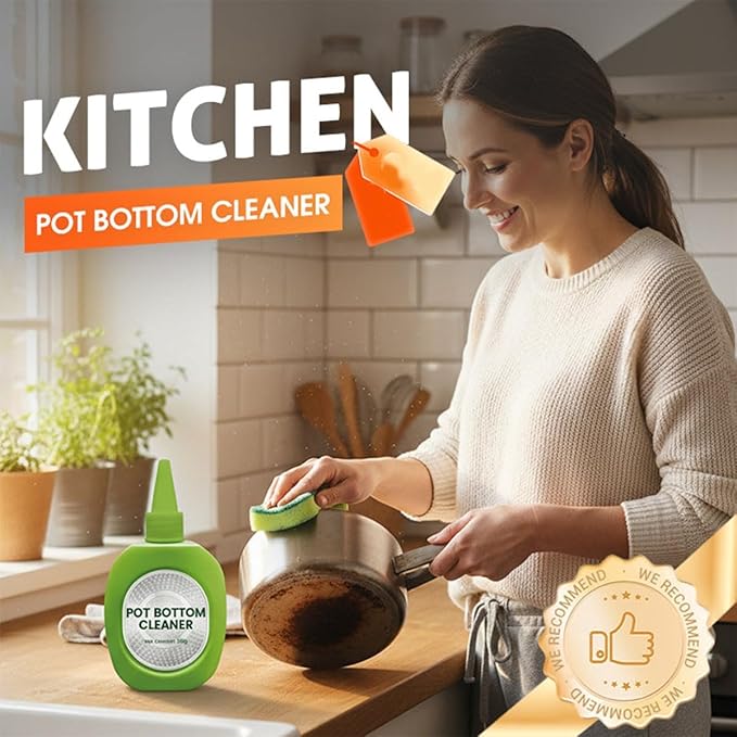 2026 New Pot Bottom Stain & Grime Remover, Stainless Steel Burnt Pot Cleaner, Stove Degreaser Heavy Duty Cleaner (3Pcs)