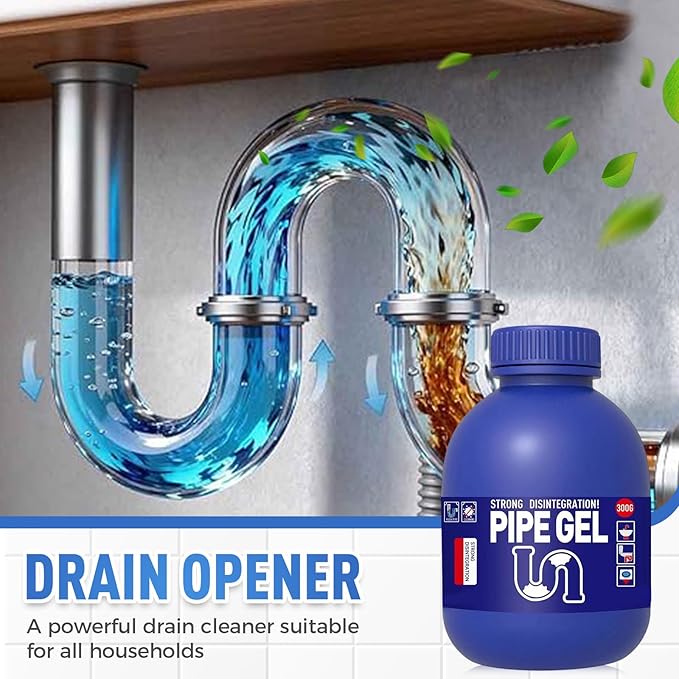 Strength Drain Cleaner, 2025 New Professional Drain Opener for Kitchen Sink, Powerful Clog Remover for Bathroom Shower, Durable Pipe Cleaning Agent for Household Use (2Pcs)