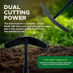 Weeder Tool for Lawn & Garden - Garden Cultivator Long Handle for Large Areas, Gardening Hand Weeding Tools, Long Weed Puller Tool Lawn Cultivator for Grass, Flower Beds or Backyard - KWIK EDGE Boss