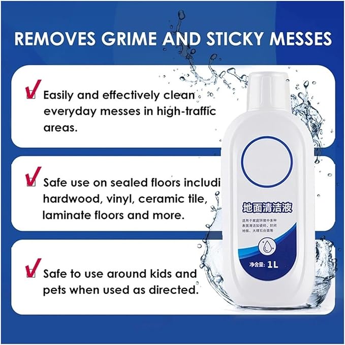 Cleaning Solution。Floor Cleaning Solution。1 Liter-33.8 Fl Oz。Compatible For Tineco。iFLOOR Series, FLOOR ONE S3 / S5 / S6 / S7 Series Wet Dry Vacuum，Incompatible Steam(1 PCS)