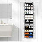 Mefirt Over The Door Organizer, 6 Shelf Door Hanging Organizers with 6 Large Capacity Pockets, Behind Door Storage Hanging Shelves for Closet Wall Bathroom Bedroom Nursery