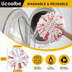 Upgraded mop Refill for O Cedar, 3 Pack Spin mop Heads Replacements Compatible with O Cedar EasyWring Spin Mop Bucket System, 40% More Cleaning Power, Microfiber and Machine Washable