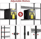 IZEUK 5 Tier Black Metal Storage Shelves, Heavy Duty Wire Shelving Rack for Garage, Kitchen, Bathroom, or Laundry Organization, 1250 lbs Capacity, 13.8" D x 35.4" W x 68.5" H