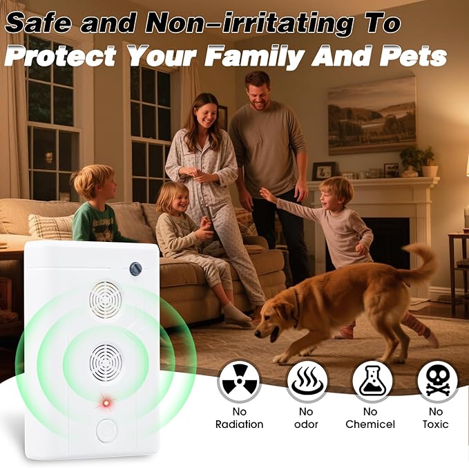 2 Pack Bat Deterrent Plug-in Ultrasonic Bat Repellent Devices, Convenient Bats Removal Device& Bird Repeller, Keeping Bats Away from Attics, Houses, and Porches.