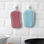 4 Pack Kitchen Scrub Sponge Dual Action Washing Up Cleaner Heavy Duty Scouring Pads Household Cleaning Wash Cloth (4)