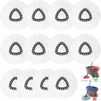 12 Pack Spin Mop Replacement Heads, 100% Microfiber Spin Mop Refill for Easy Wring Compatible with Triangle Spin Mop, 360 Degree Spinning Mop Replace Head for Floor Cleaning