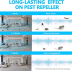 Mouse Repellent Ultrasonic, 360° Mice Repellent Indoor Rat Deterrent Get Rid of Mice with LED Lights, Squirrel Rodent Repellent for Attic Houses Barns Garage Basement RV