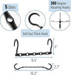 Mr. Pen- Space Saving Hangers for Clothes, 16 pcs, Black, Plastic Multi Clothes Hangers Space Saving, 5 Slots, 360° Rotating Hooks (Pack of 2)