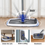 MASTERTOP Microfibre Flat Mop, Extended Wet Dry Large Floor Mop with 5 Reusable Pads & Telescopic Handle, Dust Mops for Laminate Wooden Hard Floor Vinyl Tile Floors Cleaning - Send 1 Cleaning Scraper