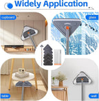 Wall Mop with 80 Inches Long Handle, Wall Cleaner Mop Tool for Window/Walls/Ceiling Fans/Dust/Baseboard/Floors Clean, 360° Ceilings Cleaner Tool Duster with Squeegee 6 Replacement Pads