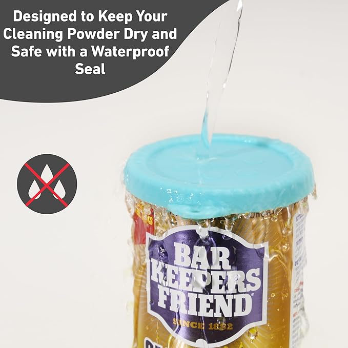 1 Pack Silicone Powder Cleanser Lids Compatible with Bar Keepers Friend, Comet, Ajax Powder Cleanser (12 oz & 21oz), Moisture Resistance, Cleanser Accessory to Keep Powder Dry (Orange)