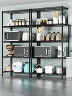 Golpart 5 Tier Heavy Duty Adjustable Storage Shelf Organizer Storage Metal Shelves Garage Wire Shelving Unit Pantry Rack 18" D x 36" W x 71.25" H,Black