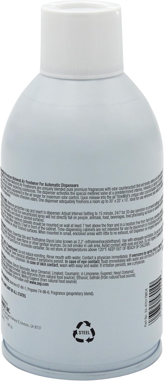 TimeMist Premium Metered Air Freshener Refills - Dutch Apple Spice - 7.1 oz (Case of 12) - 1042818 - Lasts Up To 30 Days and Neutralizes Tough Unwanted Odors