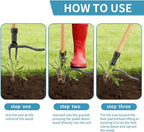 Weed Puller Tool, Stand Up Weed Puller Tool with Long Handle, Foot Platform Design - 4 Claw Steel Head Weeder Tool, Weeding Tool Weeds Remove Tools for Lawn/Yard