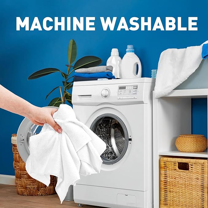 White Microfiber Towels- 15 Pack, Microfiber Cleaning Cloths Bulk, Microfiber Towels for Cars, Cleaning Rags (12x12 inches)