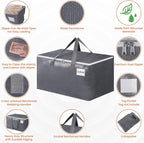 BlissTotes Large Moving Boxes and with Zippers & Handles Moving Supplies with lids, Heavy Duty Totes for Storage Bags for Space Saving, Fold Flat, Moving and Storing 76L, 2 Pack