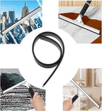 DGZZI 4PCS Black Glass Squeegee Rubber Strip 45cm Wiper Replacement Parts Window Cleaning Dust Removal Scraper Suitable for Bathroom Wall Mirror Tiles Marble Countertops
