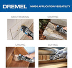 Dremel Multi-Max MM50-02 5 Amp Variable Speed Corded Oscillating Multi Tool Kit with 16 Accessories and Storage Bag - Ideal for Metal & Wood Cutting, Sanding, and Box Cutouts